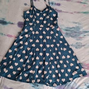 Blue With White 🤍 Hearts Mini Dress